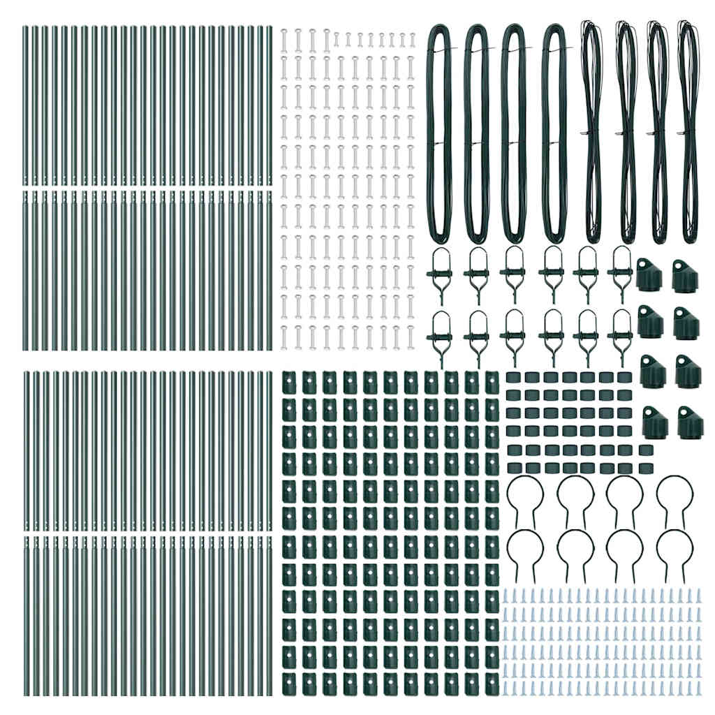 8721158232366_wbg-fr_en_hd_2 vidaXL Fence Post 52 pcs Green 3.2 x 3.2 x 190 cm Steel - Image 5