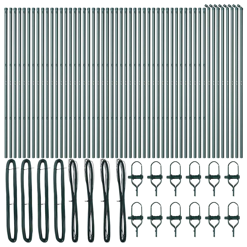 8721158232380_wbg-fr_en_hd_1 vidaXL Fence Post Other 52 pcs Green 3.2 x 3.2 x 200 cm Steel - Image 4
