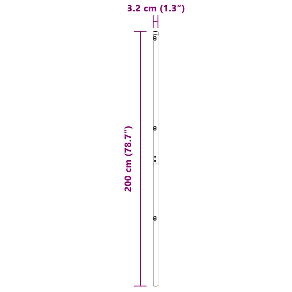 8721158232380_wbg-siz_en_hd_1 vidaXL Fence Post Other 52 pcs Green 3.2 x 3.2 x 200 cm Steel - Image 9