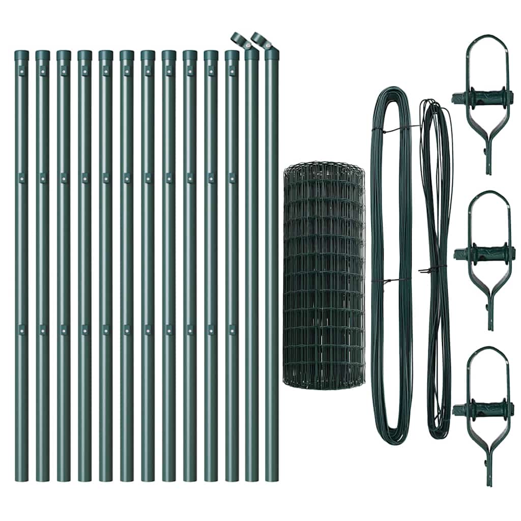 8721158236876_wbg-fr_en_hd_1 vidaXL Fence with Posts Green 0.8 x 25 m Steel - Image 5