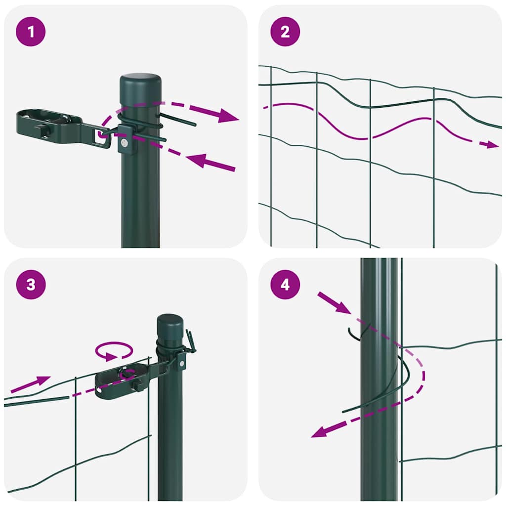 8721158236876_wbg-fu_en_hd_2 vidaXL Fence with Posts Green 0.8 x 25 m Steel - Image 12