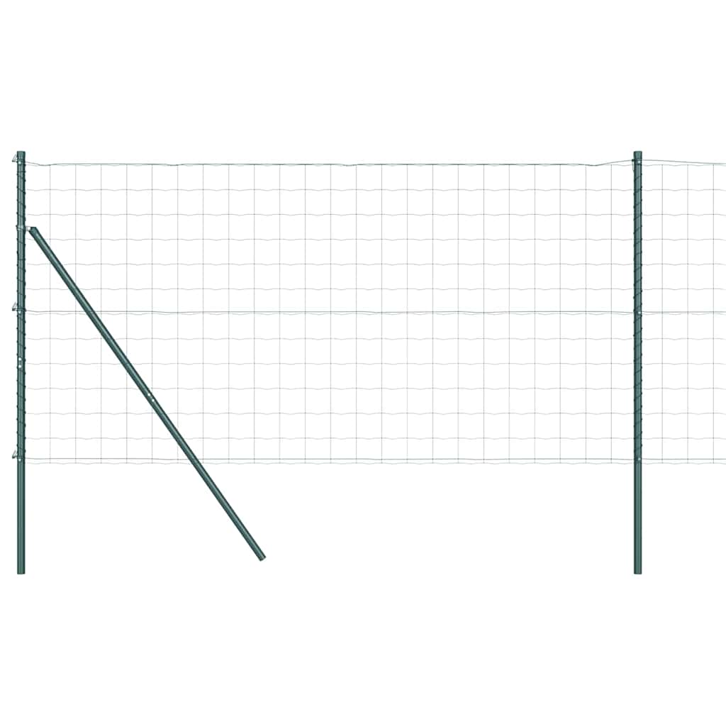 8721158236890_wbg-fr-m_en_hd_4 vidaXL Fence with Posts Green 1.2 x 25 m Steel - Image 2