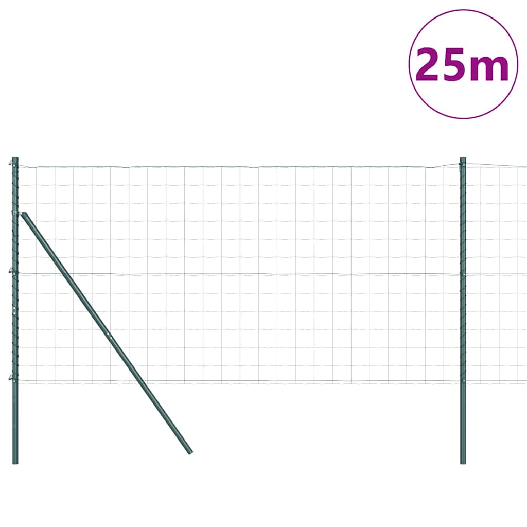 8721158236890_wbg-wa_en_hd_1 vidaXL Fence with Posts Green 1.2 x 25 m Steel - Image 3