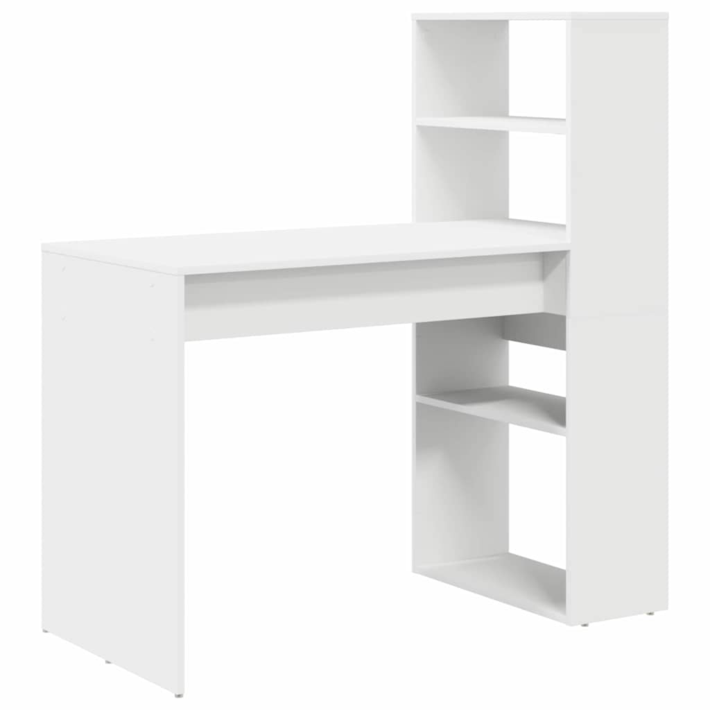 8721158249944_wbg-an-m_en_hd_1 vidaXL Desk with Shelf White 113 x 54 x 120 cm Engineered wood - Image 2