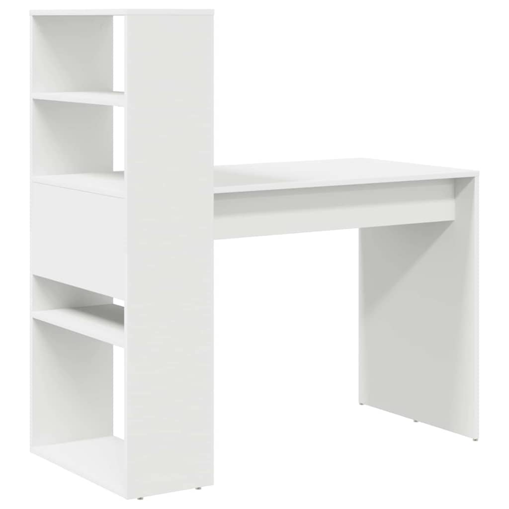 8721158249944_wbg-ba_en_hd_2 vidaXL Desk with Shelf White 113 x 54 x 120 cm Engineered wood - Image 7