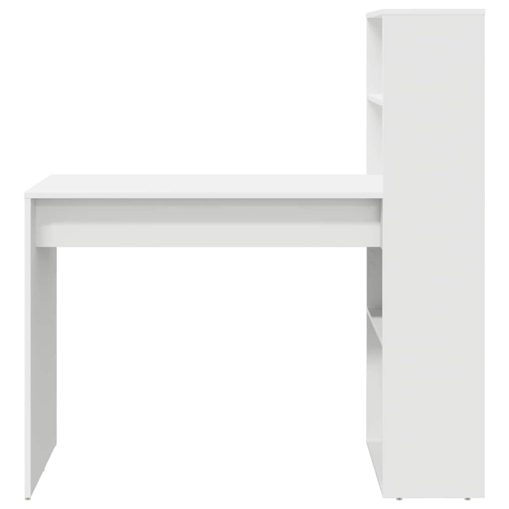 8721158249944_wbg-fr_en_hd_3 vidaXL Desk with Shelf White 113 x 54 x 120 cm Engineered wood - Image 5