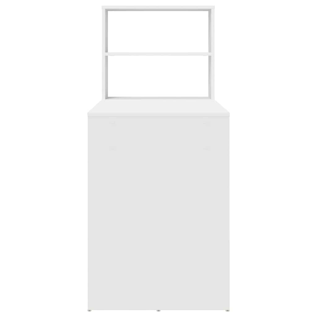 8721158249944_wbg-si_en_hd_4 vidaXL Desk with Shelf White 113 x 54 x 120 cm Engineered wood - Image 6