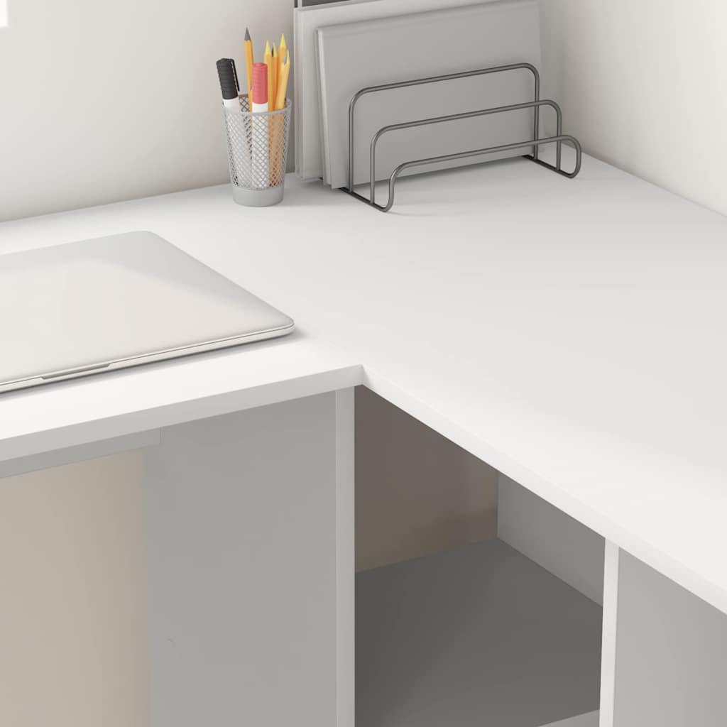 8721158250100_mo-im-zo_en_hd_1 vidaXL Desk with Shelf White 142 x 102 x 73 cm Engineered wood - Image 4