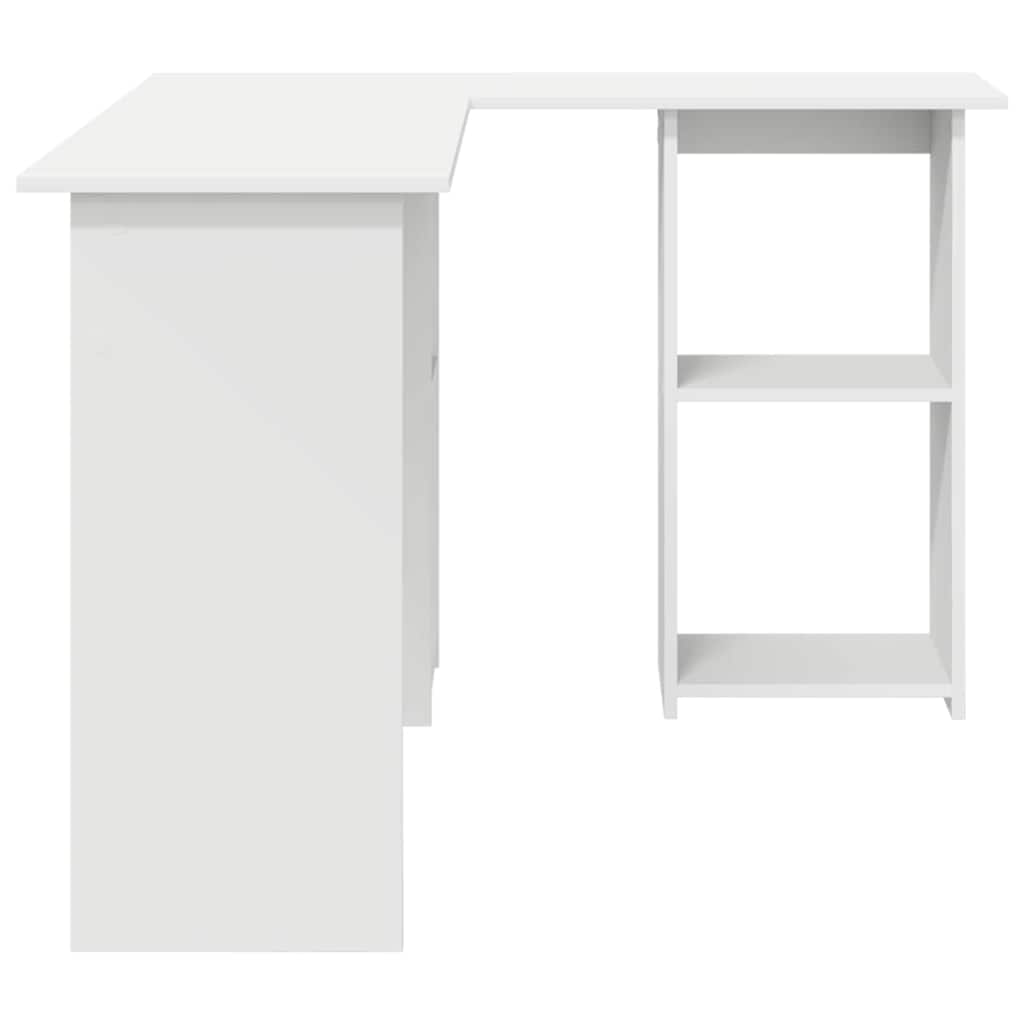 8721158250100_wbg-si_en_hd_4 vidaXL Desk with Shelf White 142 x 102 x 73 cm Engineered wood - Image 6