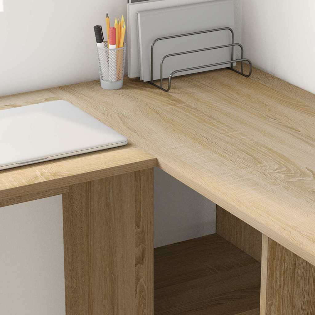 8721158250124_mo-im-zo_en_hd_1 vidaXL Desk with Shelf Sonoma oak 142 x 102 x 73 cm Engineered wood - Image 4