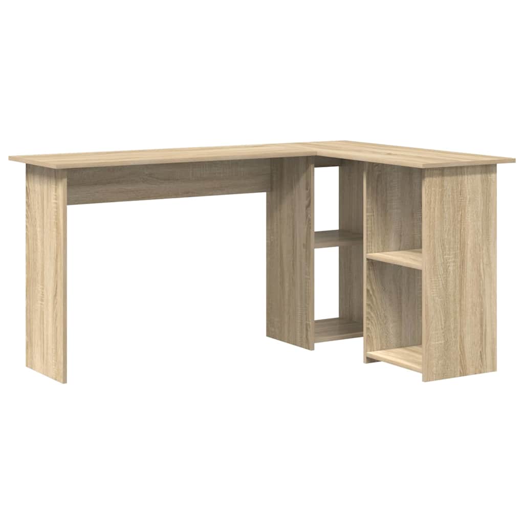 8721158250124_wbg-an-m_en_hd_1 vidaXL Desk with Shelf Sonoma oak 142 x 102 x 73 cm Engineered wood - Image 2