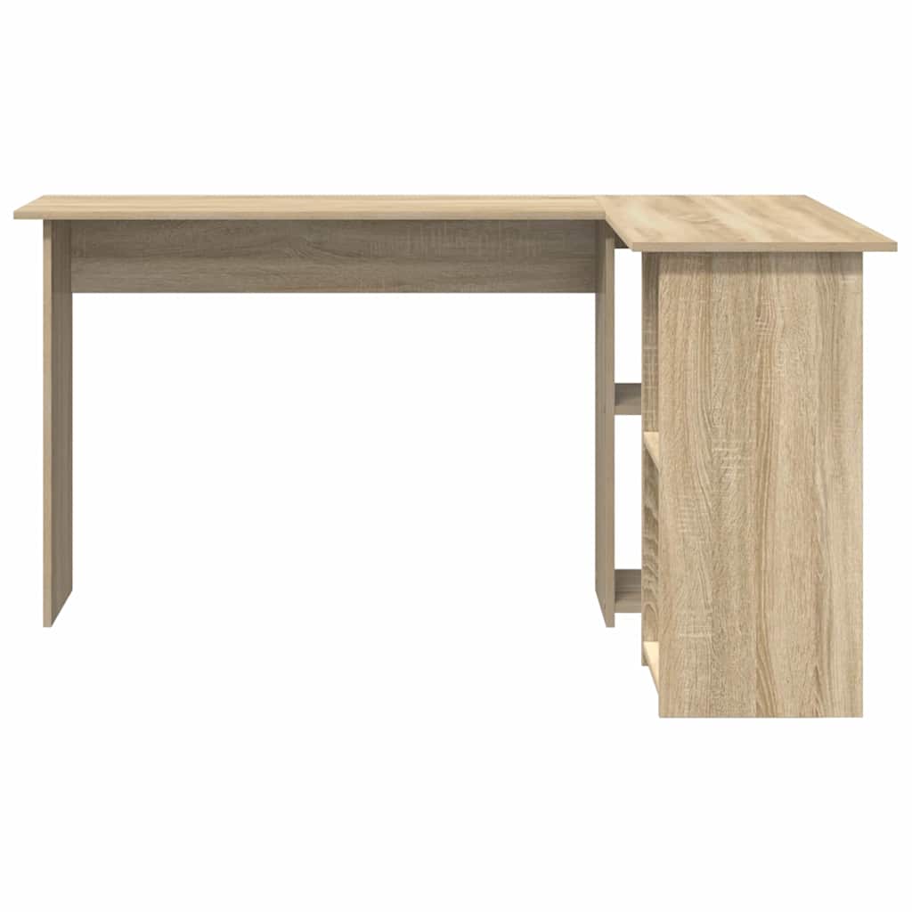 8721158250124_wbg-fr_en_hd_3 vidaXL Desk with Shelf Sonoma oak 142 x 102 x 73 cm Engineered wood - Image 5