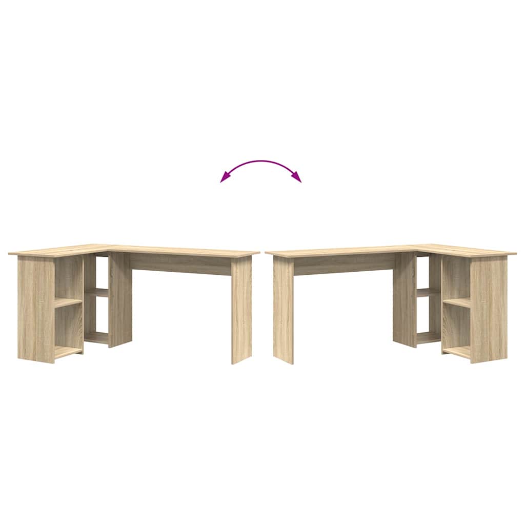 8721158250124_wbg-fu_en_hd_1 vidaXL Desk with Shelf Sonoma oak 142 x 102 x 73 cm Engineered wood - Image 9