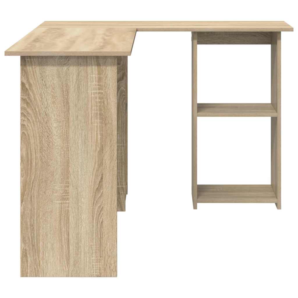 8721158250124_wbg-si_en_hd_4 vidaXL Desk with Shelf Sonoma oak 142 x 102 x 73 cm Engineered wood - Image 6
