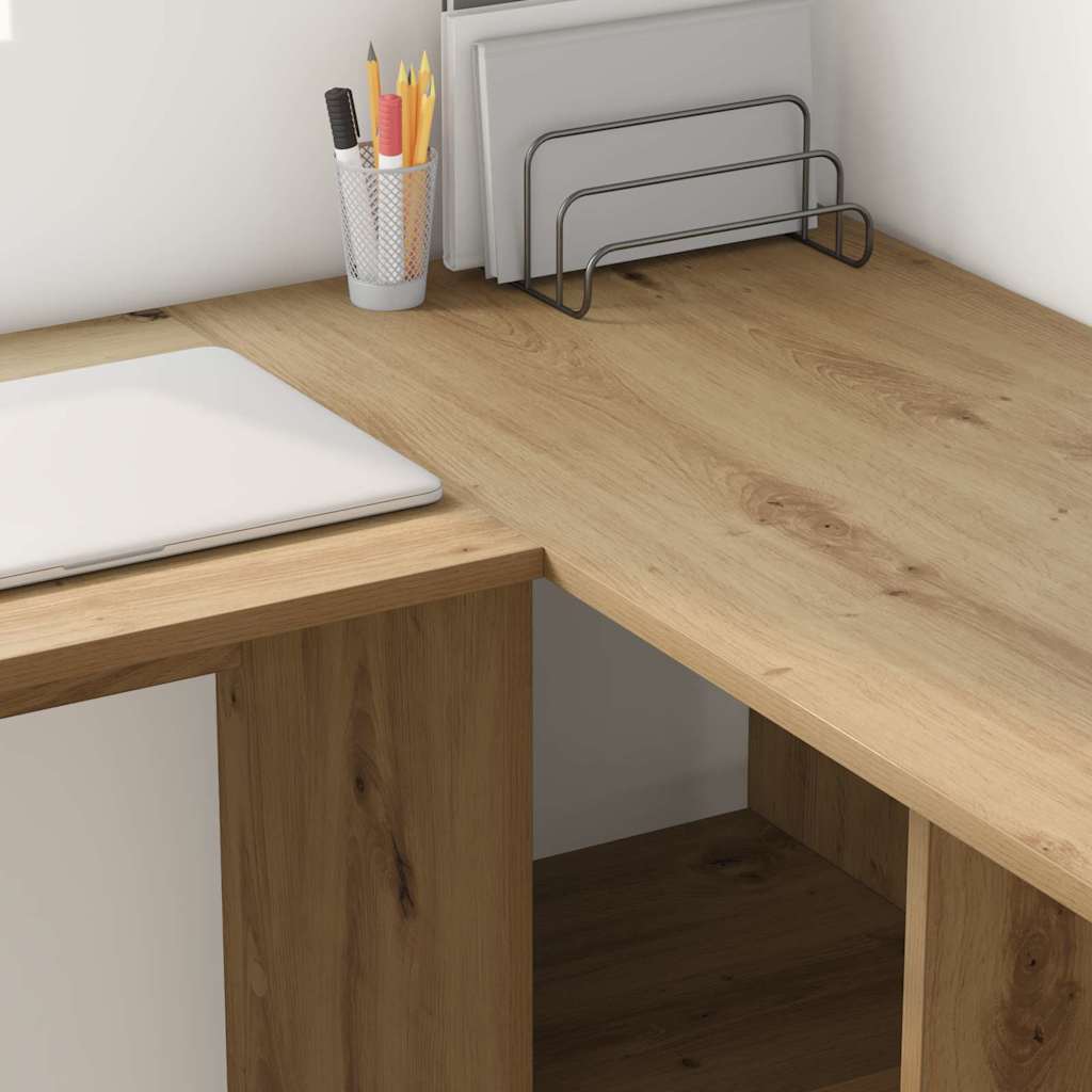 8721158250179_mo-im-zo_en_hd_1 vidaXL Desk with Shelf Artisan oak 142 x 102 x 73 cm Engineered wood - Image 4