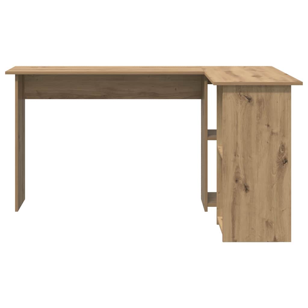 8721158250179_wbg-fr_en_hd_3 vidaXL Desk with Shelf Artisan oak 142 x 102 x 73 cm Engineered wood - Image 5