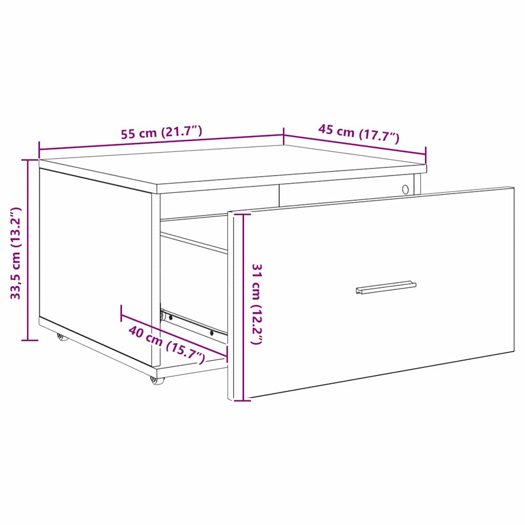 8721158250261_wbg-siz_en_hd_1 vidaXL Drawer Cabinet White 55 x 45 x 33.5 cm Engineered wood - Image 11