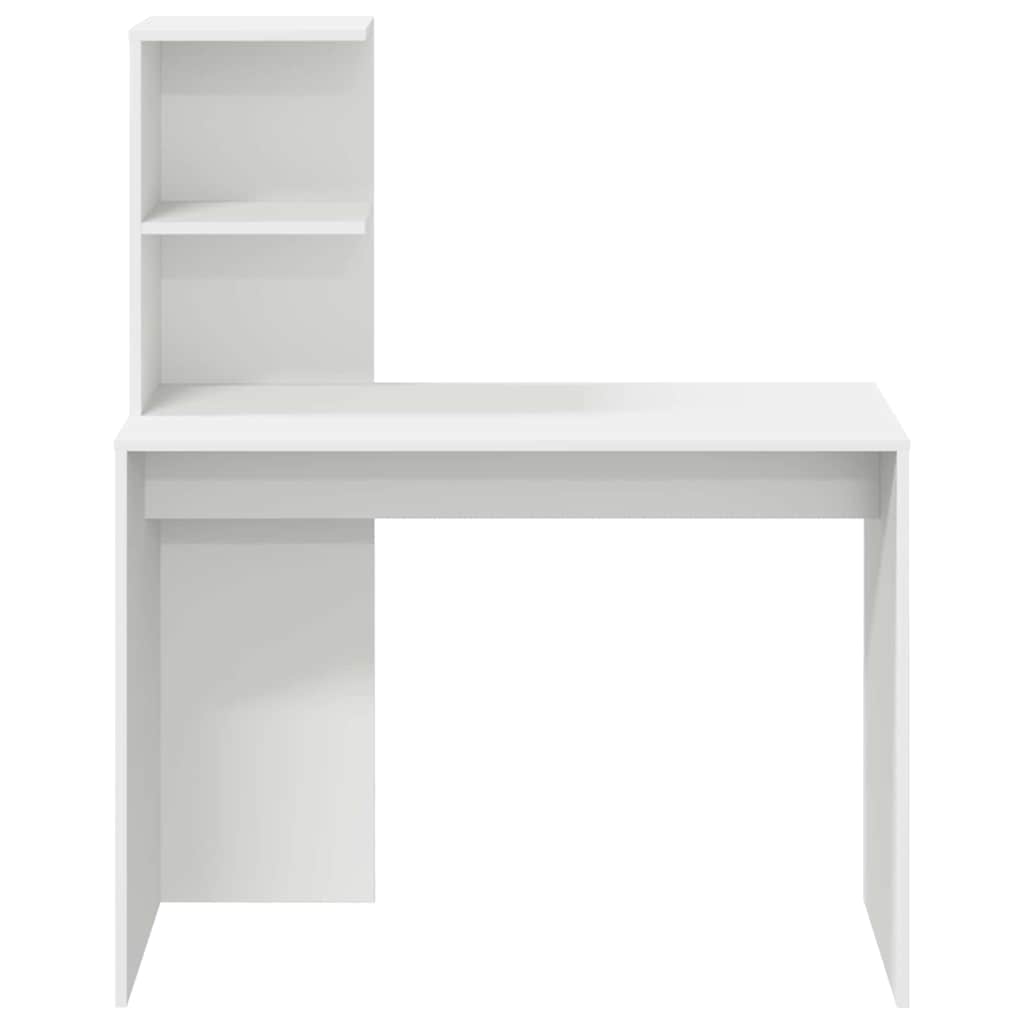 8721158250742_wbg-fr_en_hd_3 vidaXL Desk with Shelf White 102 x 50 x 124 cm Engineered wood - Image 5
