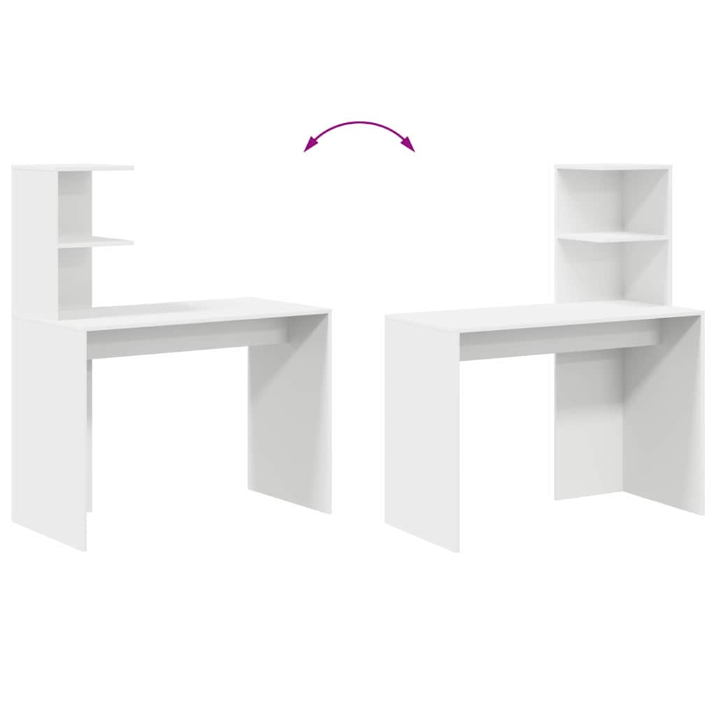 8721158250742_wbg-fu_en_hd_1 vidaXL Desk with Shelf White 102 x 50 x 124 cm Engineered wood - Image 9