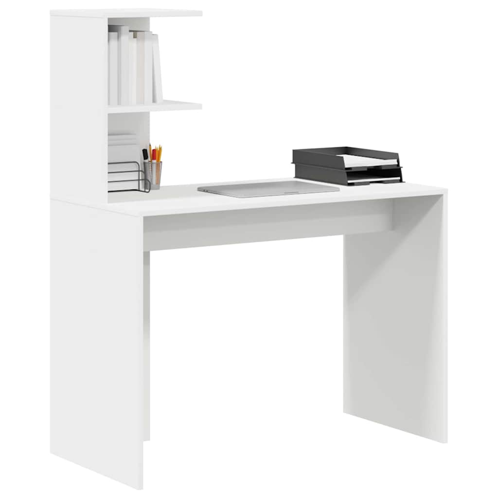 8721158250742_wbg-mo_en_hd_1 vidaXL Desk with Shelf White 102 x 50 x 124 cm Engineered wood - Image 3