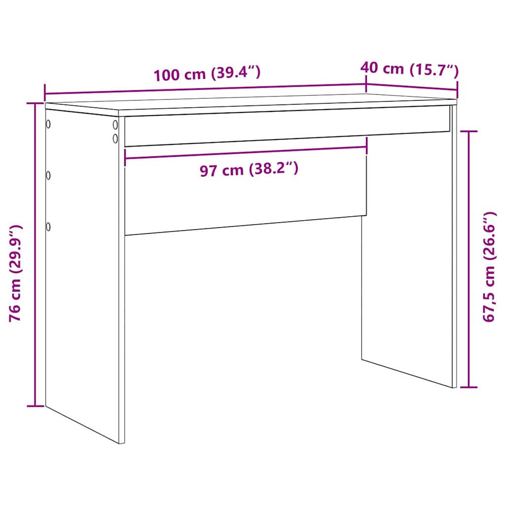 8721158251220_wbg-siz_en_hd_1 vidaXL Desk White 100 x 40 x 76 cm Engineered wood - Image 10