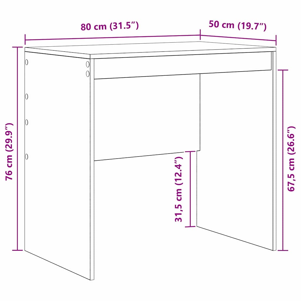 8721158251466_wbg-siz_en_hd_1 vidaXL Desk White 80 x 50 x 76 cm Engineered wood - Image 10