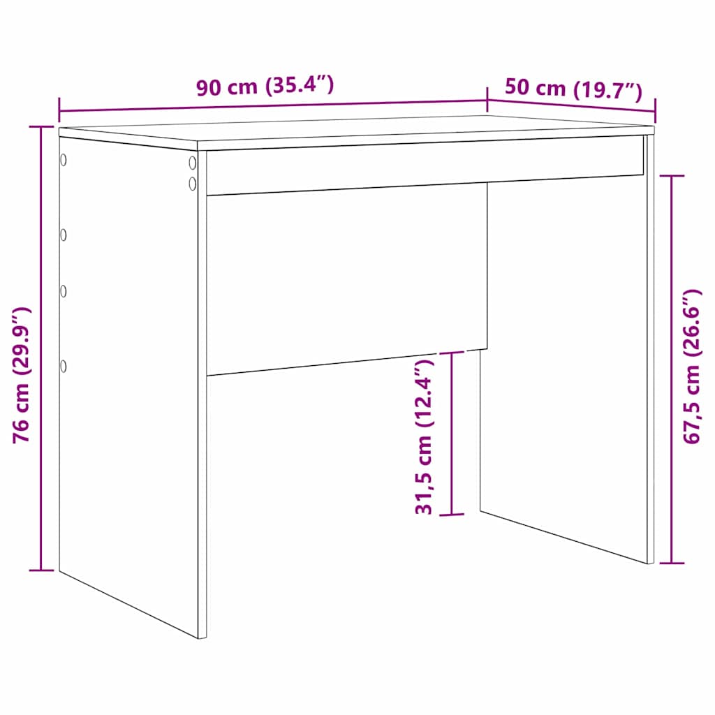8721158251541_wbg-siz_en_hd_1 vidaXL Desk White 90 x 50 x 76 cm Engineered wood - Image 9