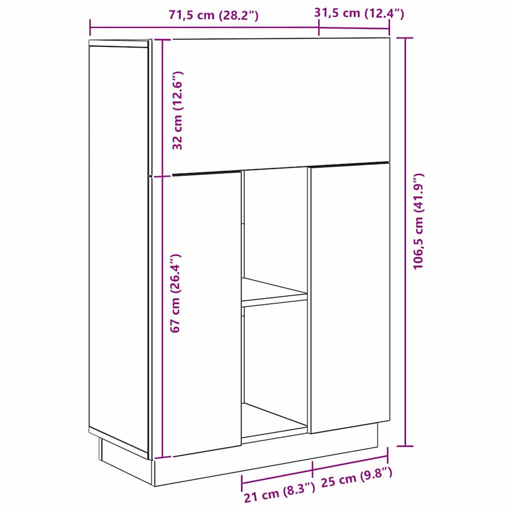 8721158252029_wbg-siz_en_hd_1 vidaXL Desk with Shelf White 71.5 x 31.5 x 106.5 cm Engineered Wood - Image 11