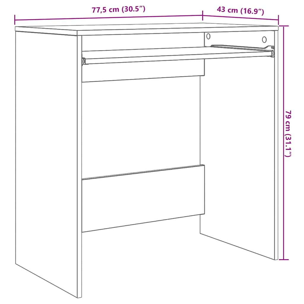8721158252340_wbg-siz_en_hd_1 vidaXL Desk with Shelf White 77.5 x 43 x 79 cm Engineered Wood - Image 12