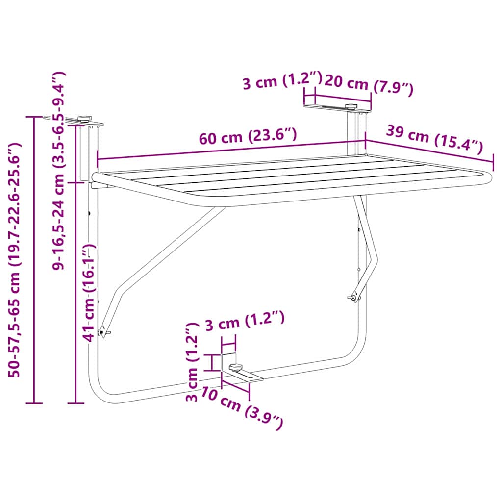 8721158278821_wbg-siz_en_hd_1 vidaXL Hanging Balcony Table Gold 60 x 39 x 65 cm Steel - Image 12