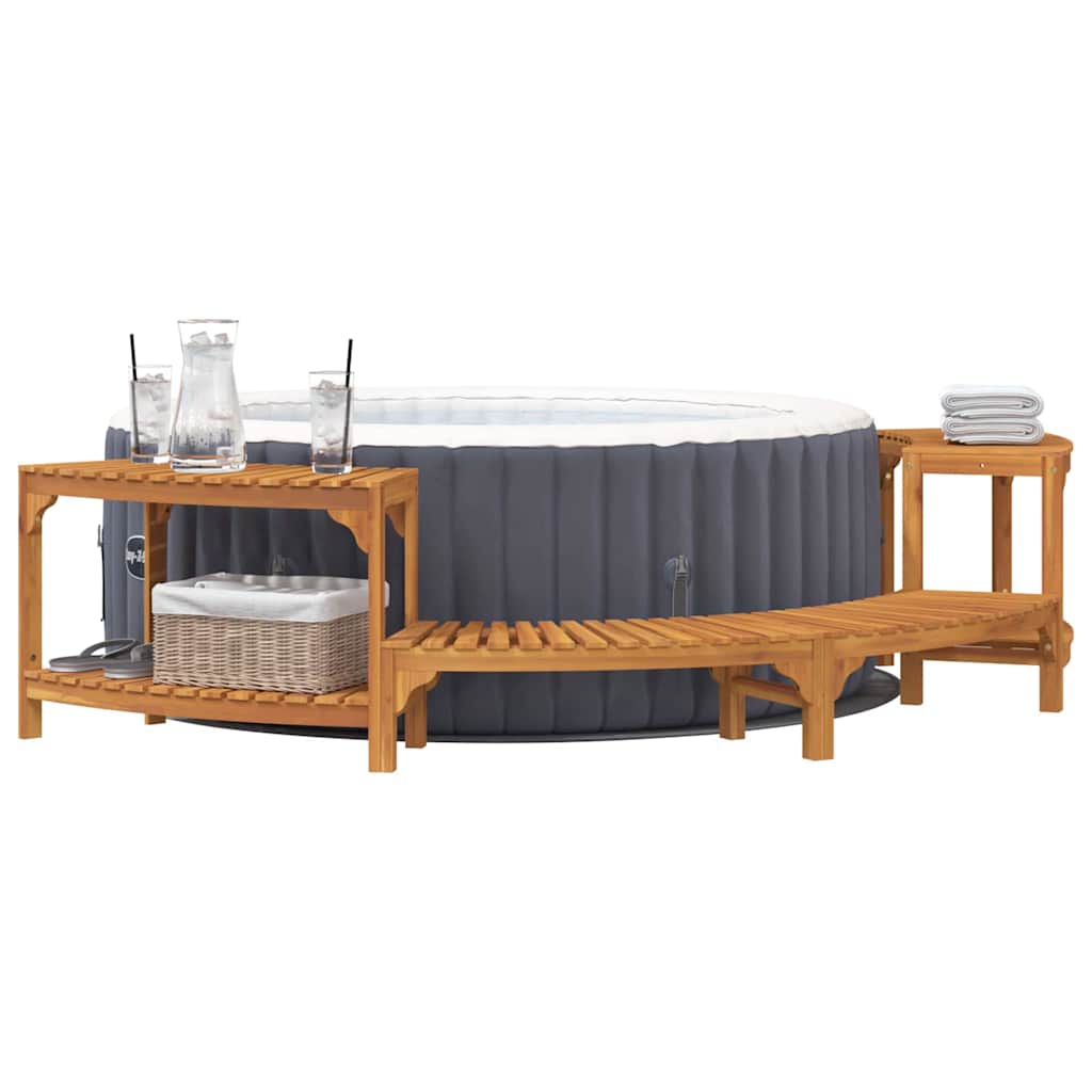 8721158278937_wbg-mo_en_hd_1 vidaXL Round Outdoor Hot Tub Surround Brown 272 x 120 x 55.5 cm - Image 3
