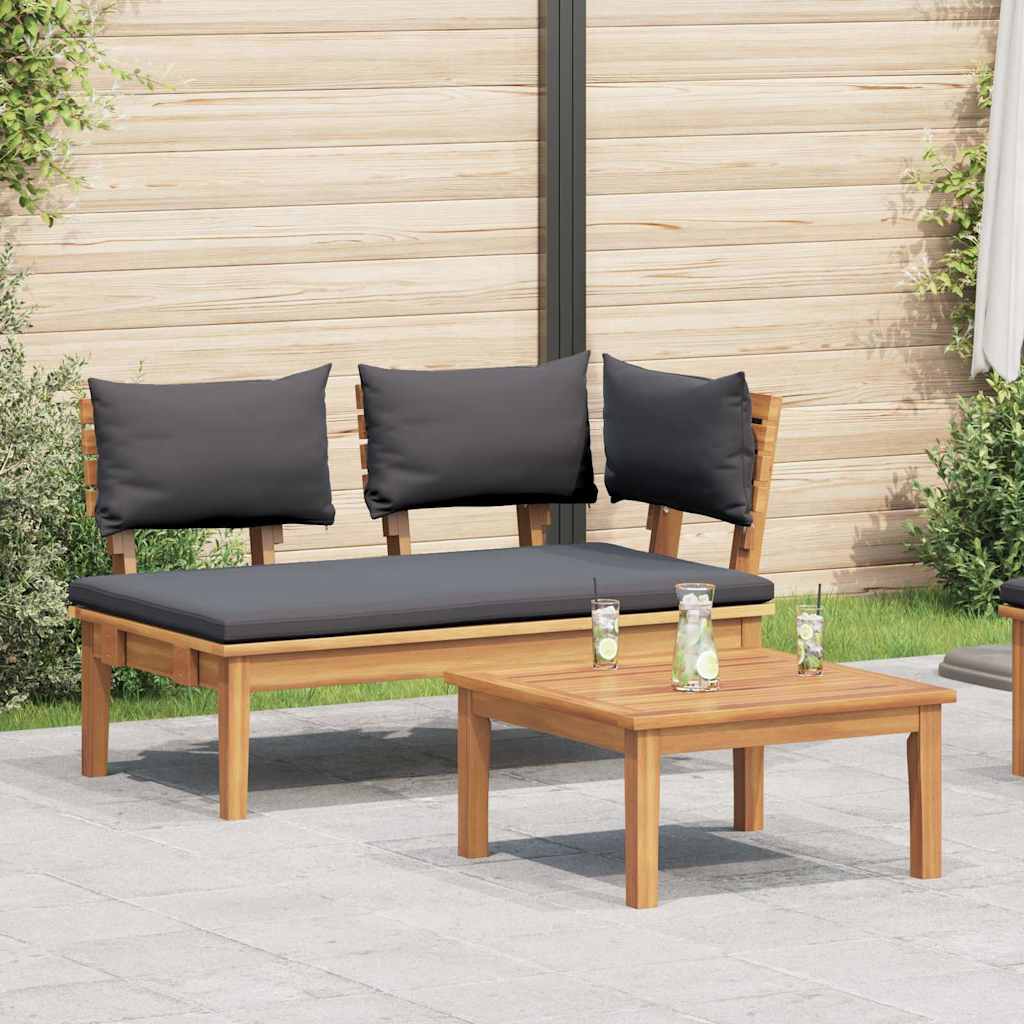 vidaXL Garden Bench 2 pcs Brown Solid Teak wood