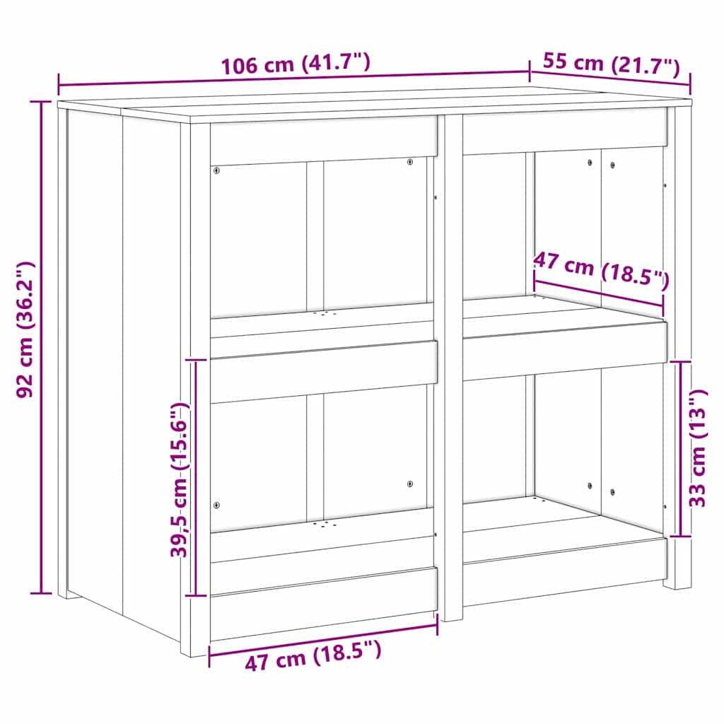 8721158282866_wbg-siz_en_hd_1 vidaXL Kitchen Cabinet Brown 106 x 55 x 92 cm Solid Douglas Fir wood - Image 11