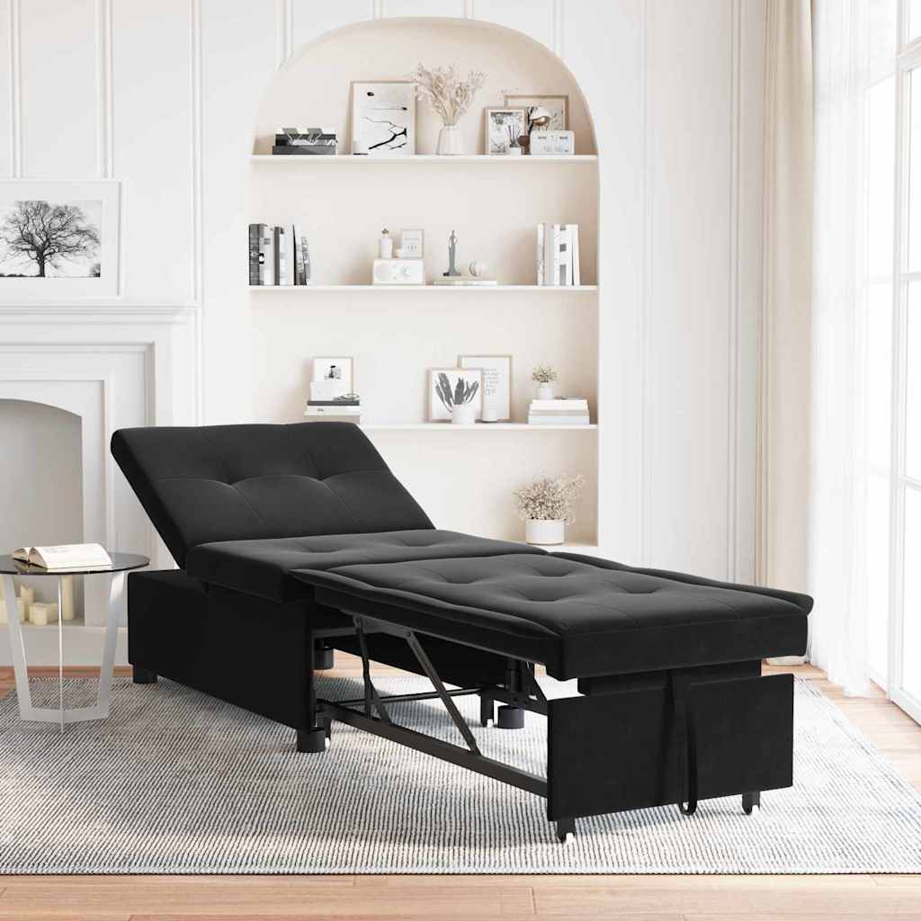 vidaXL Sofa Bed Black 67 x 194 x 38 cm Velvet