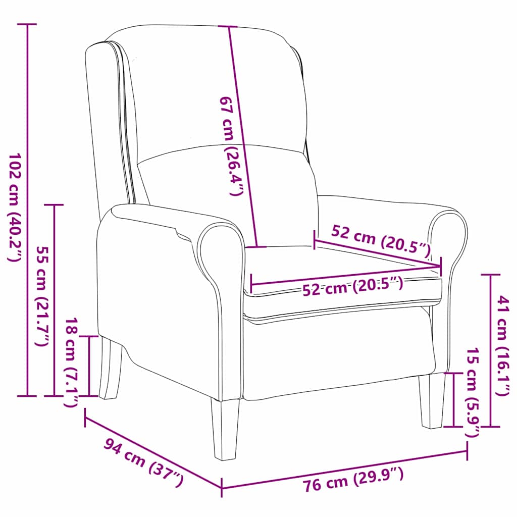 8721158290861_wbg-siz_en_hd_1 vidaXL Armchair Dark grey 76 x 94 x 102 cm Fabric - Image 10