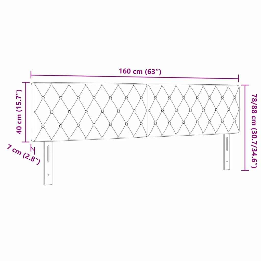 8721158299048_wbg-siz_en_hd_1 vidaXL LED Headboard with LED Strip Lights Argyle Black 80 cm Velvet - Image 11
