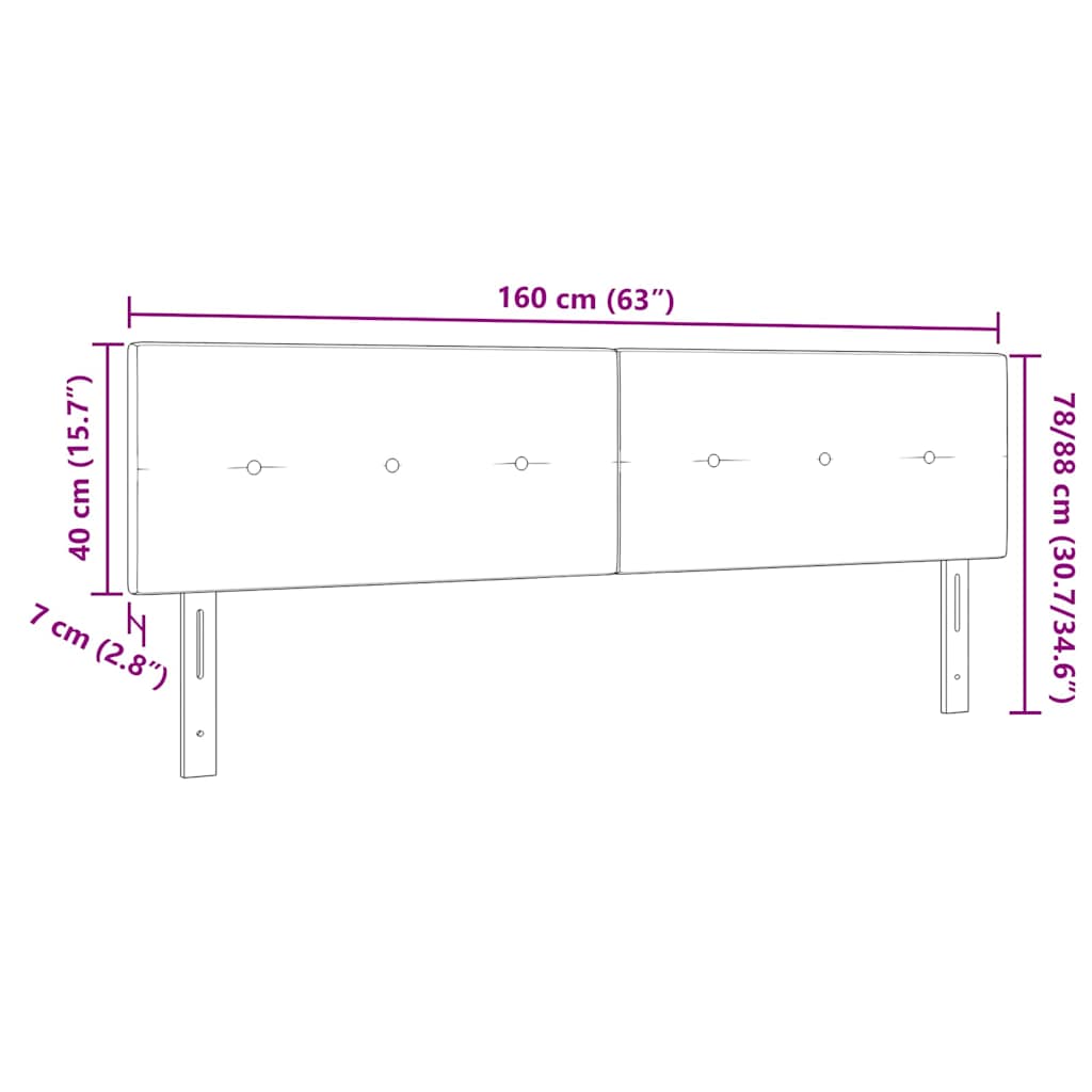 8721158299734_wbg-siz_en_hd_1 vidaXL LED Headboard with LED Strip Lights Dark Grey 160 cm Fabric - Image 11