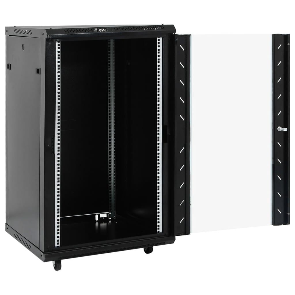 8721158313881_g_en_hd_1 vidaXL 18U Network Cabinet 19" IP20 Black 60x60x100 cm - Image 2