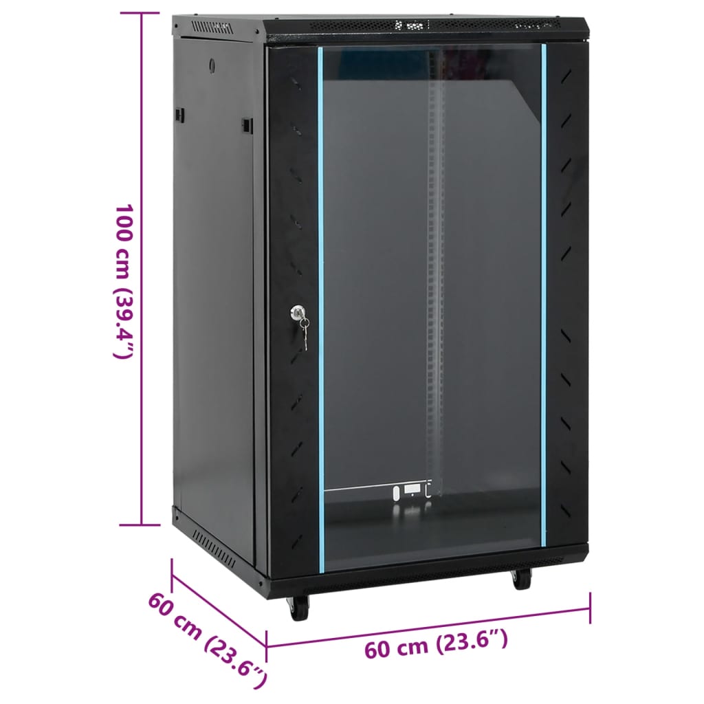 8721158313881_g_en_hd_7 vidaXL 18U Network Cabinet 19" IP20 Black 60x60x100 cm - Image 8