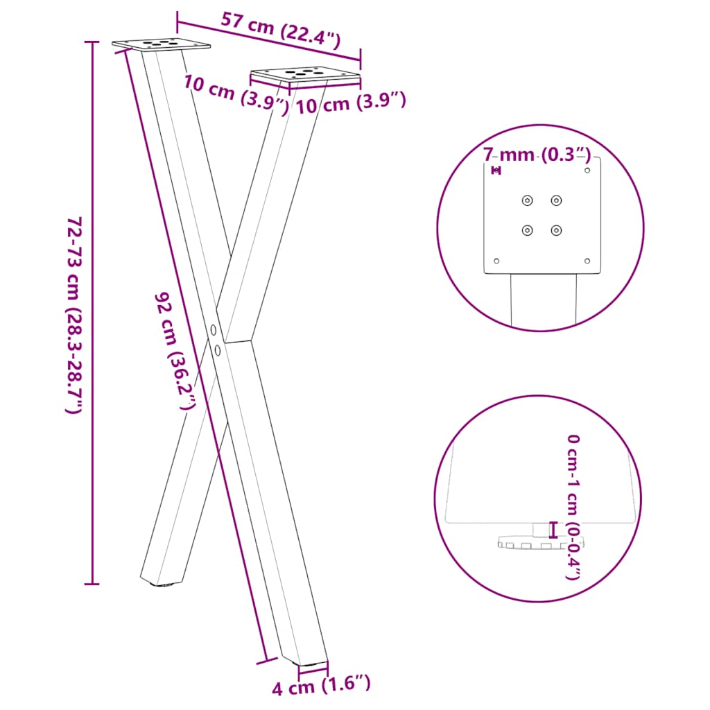 8721158315724_g_en_hd_9 vidaXL Dining Table Legs X-Shaped 2 pcs Black 57x(72-73) cm Steel - Image 10