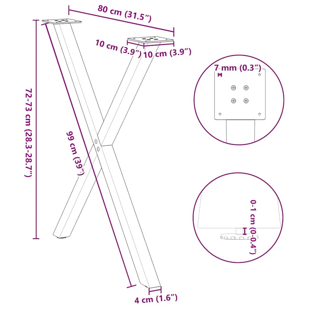 8721158315809_g_en_hd_9 vidaXL Dining Table Legs X-Shaped 2 pcs Black 80x(72-73) cm Steel - Image 10