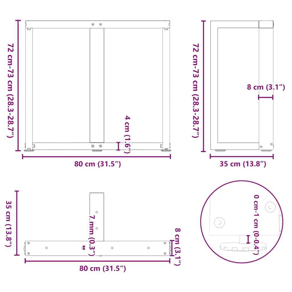 8721158317209_g_en_hd_9 vidaXL Dining Table Legs T-Shaped 2 pcs Black 80x35x(72-73) cm Steel - Image 10