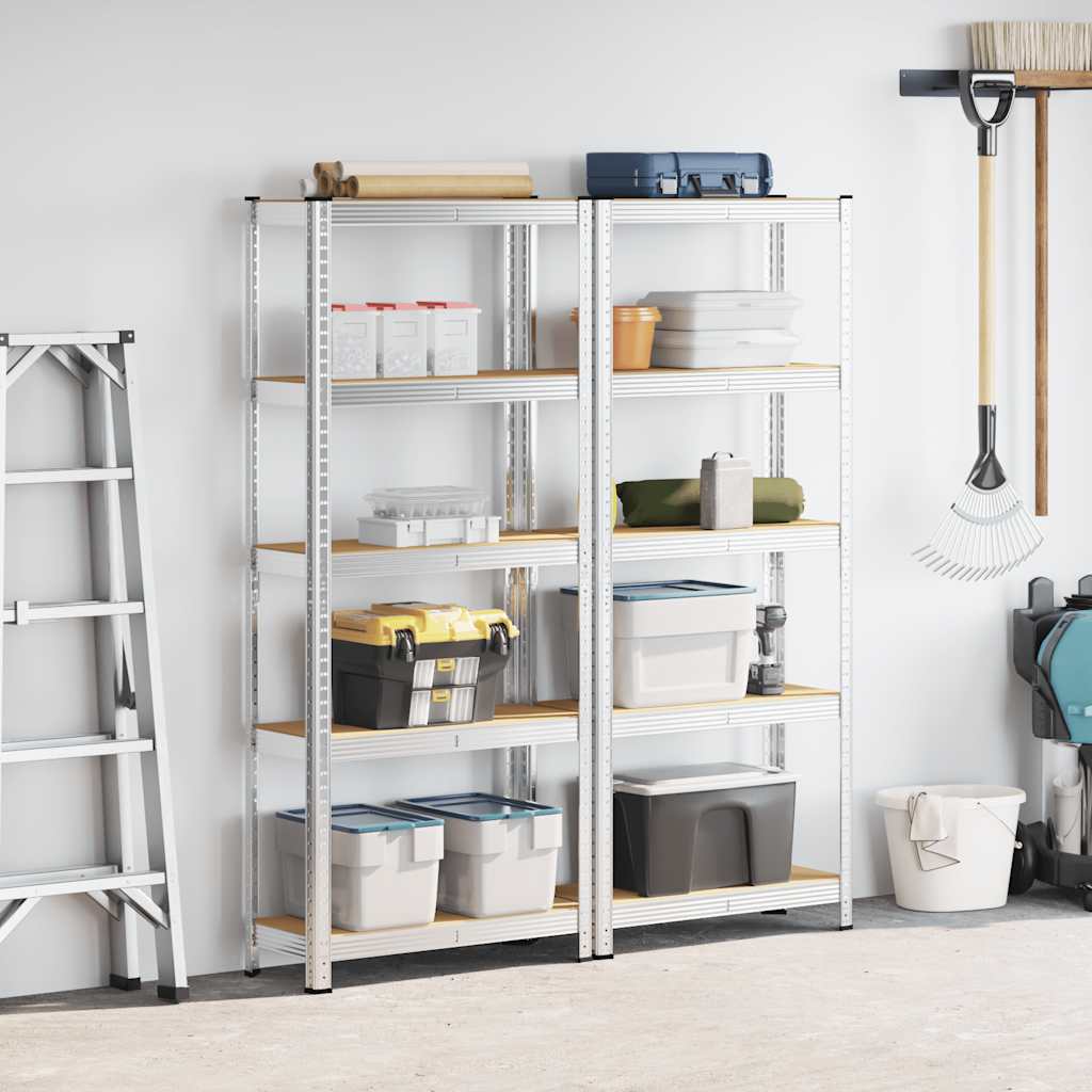 8721158337337_g_en_hd_1 vidaXL 5-Layer Storage Shelves 2 pcs Silver Steel&Engineered Wood - Image 4
