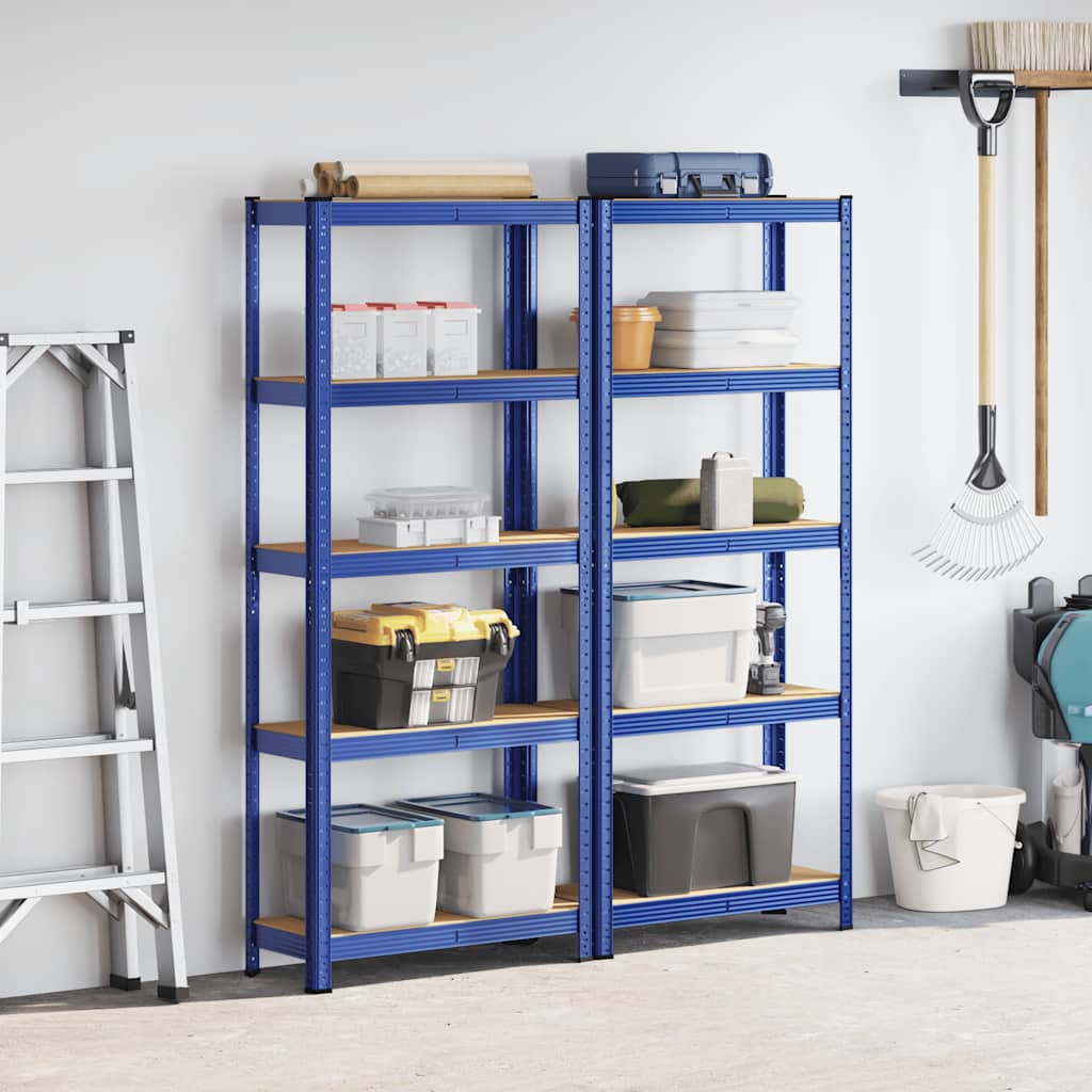 8721158337351_g_en_hd_1 vidaXL 5-Layer Storage Shelves 2 pcs Blue Steel&Engineered Wood - Image 4
