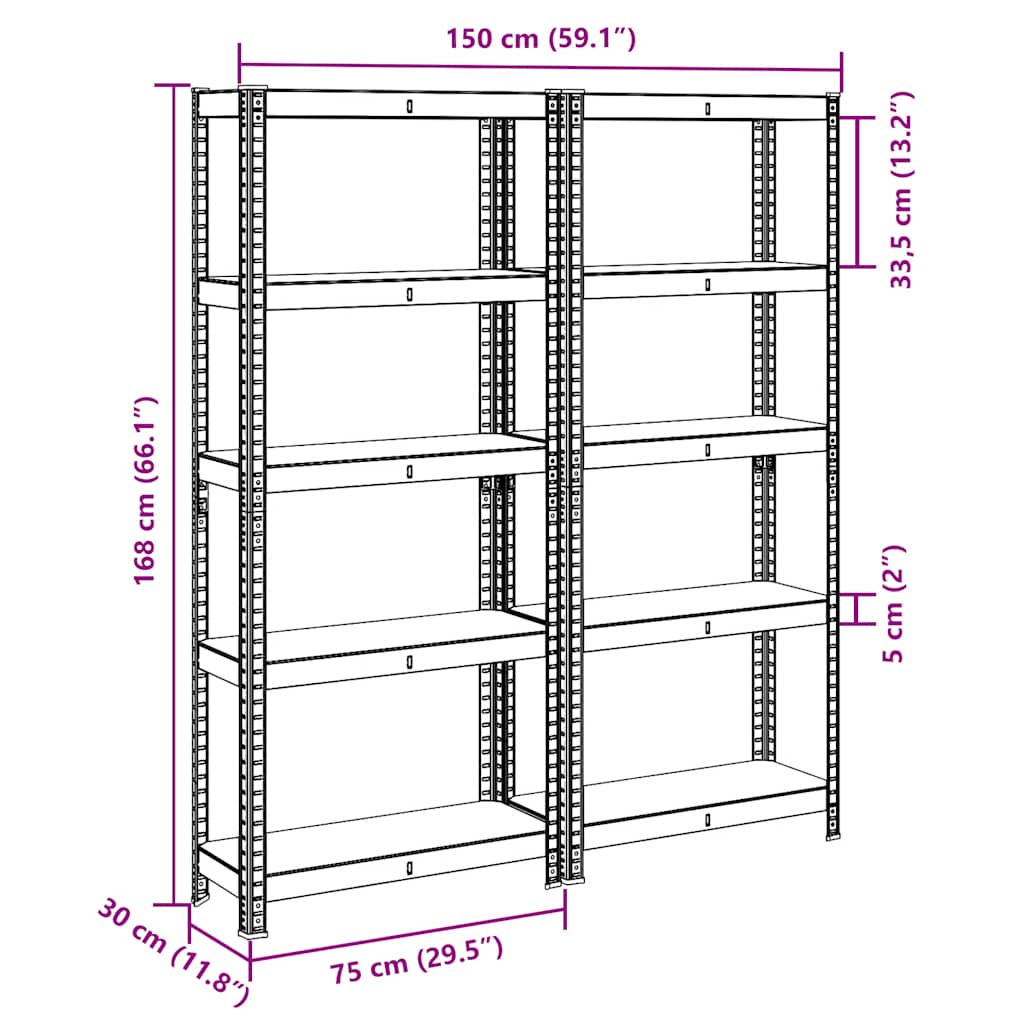 8721158337351_g_en_hd_10 vidaXL 5-Layer Storage Shelves 2 pcs Blue Steel&Engineered Wood - Image 13