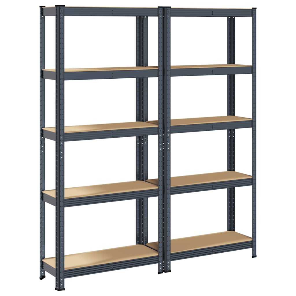 8721158337375_a_en_hd_1 vidaXL 5-Layer Storage Shelves 2 pcs Anthracite Steel&Engineered Wood - Image 2