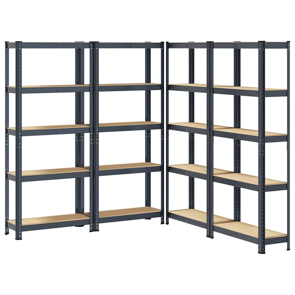 8721158337382_a_en_hd_1 vidaXL 5-Layer Storage Shelves 4 pcs Anthracite Steel&Engineered Wood - Image 2