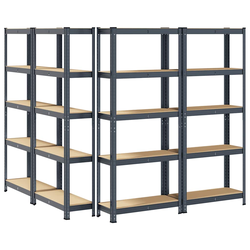 8721158337382_g_en_hd_4 vidaXL 5-Layer Storage Shelves 4 pcs Anthracite Steel&Engineered Wood - Image 7