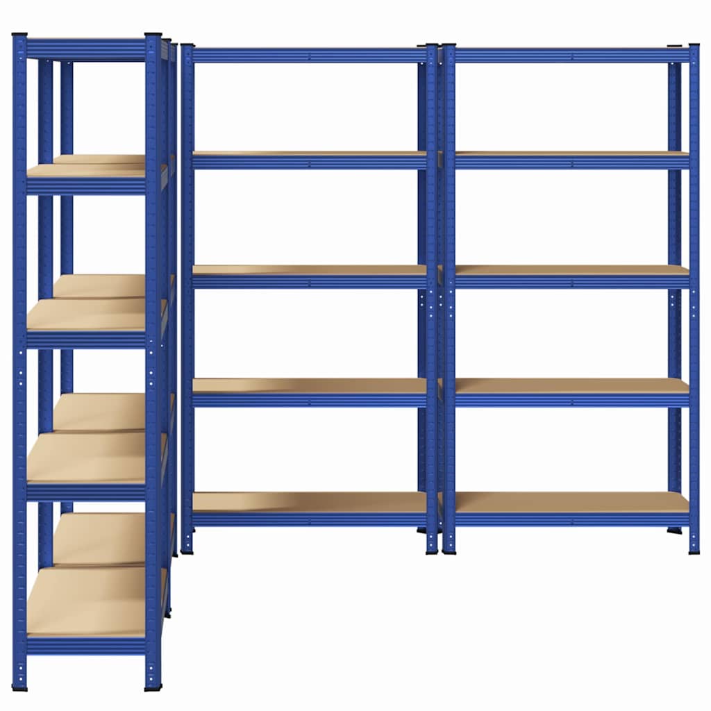 8721158337429_g_en_hd_3 vidaXL 5-Layer Storage Shelves 4 pcs Blue Steel&Engineered Wood - Image 6