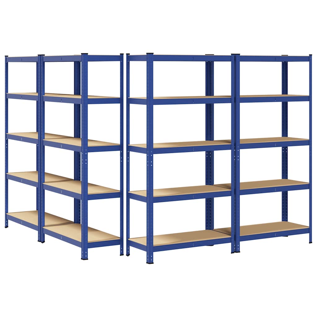8721158337429_g_en_hd_4 vidaXL 5-Layer Storage Shelves 4 pcs Blue Steel&Engineered Wood - Image 7